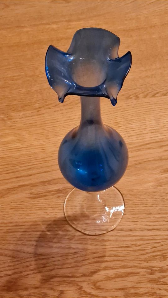 Vase Lauscha Blau Vintage 1 in Grafschaft