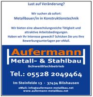 Metallbauer, Stahlbauer Niedersachsen - Bilshausen Vorschau