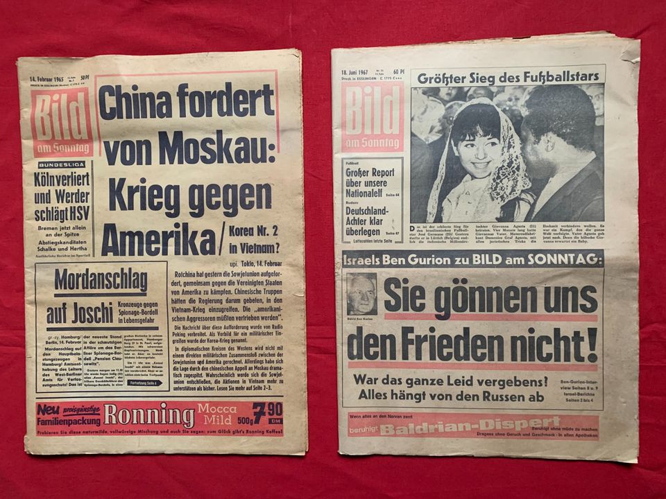 alte "Bild am Sonntag" vom 18. Juni 1967 und 14. Februar 1965 in Renningen