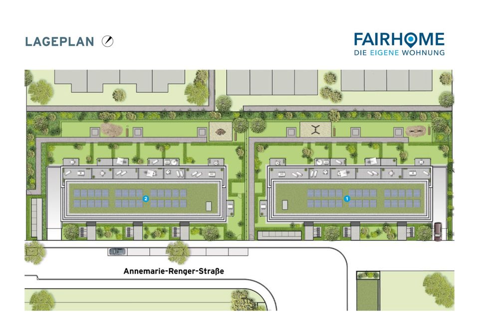 Ruhige Lage und kurze Wege: Freuen Sie sich auf Ihre 2-Zi.-Wohlfühlwohnung mit Dachterrasse in Bergheim