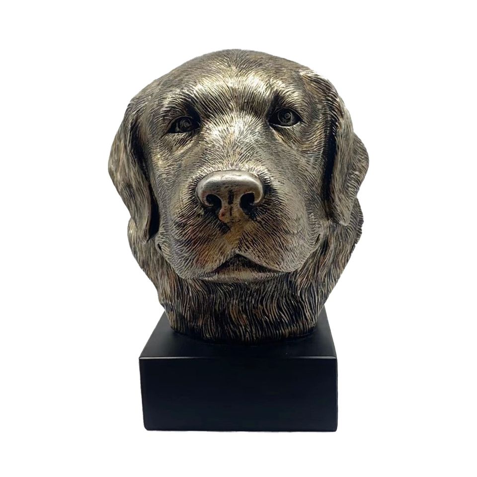 Hund Statue 07 Golden Retriever Bronze Harz Skulptur Figur in Karben