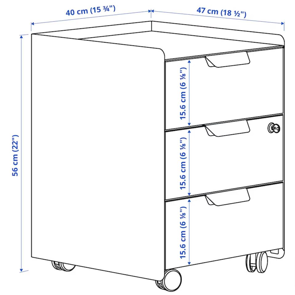Ikea Trotten Rollcontainer mit 3 Schubladen weiß in Radebeul