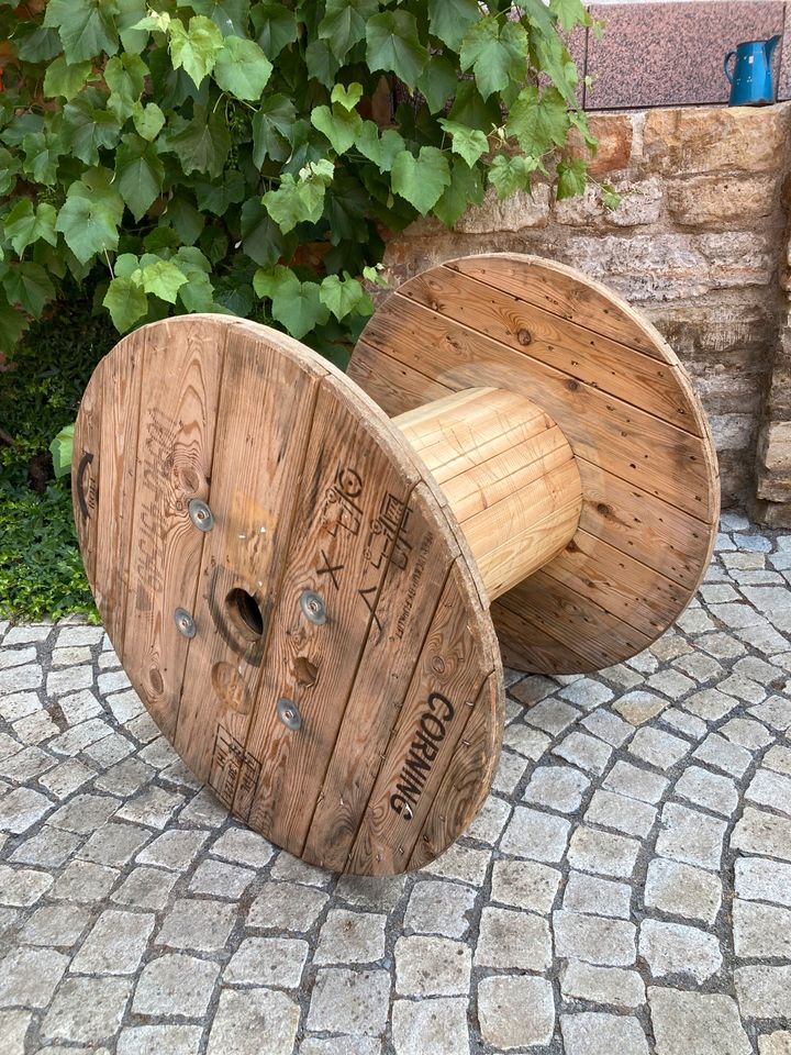 Kabeltrommel Gartentisch Holz Tisch Platte Rund in Bad Langensalza