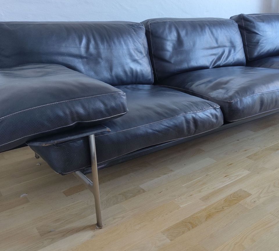 B&B Italia Diesis Sofa 3-Sitzer Leder Metall Schwarz NP: 22754€ in Kaarst