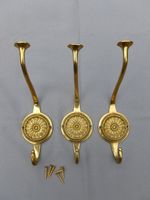 3 Garderobenhaken alt antik vintage Messing floral Huthaken Nordrhein-Westfalen - Warendorf Vorschau