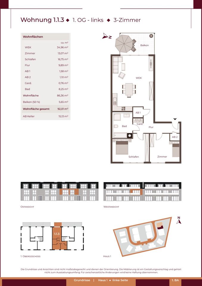 Grunderwerbssteuer geschenkt!* BV Achter de Höf:3-Zi-ETW mit SW-Balkon und 92 m² Wfl. -bezugsfertig in Kisdorf