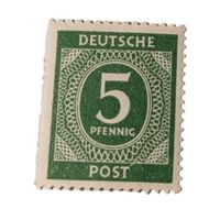 Briefmarke Aliierte Besatzung Ziffer im Oval 5 Pfennig Bayern - Großheirath Vorschau