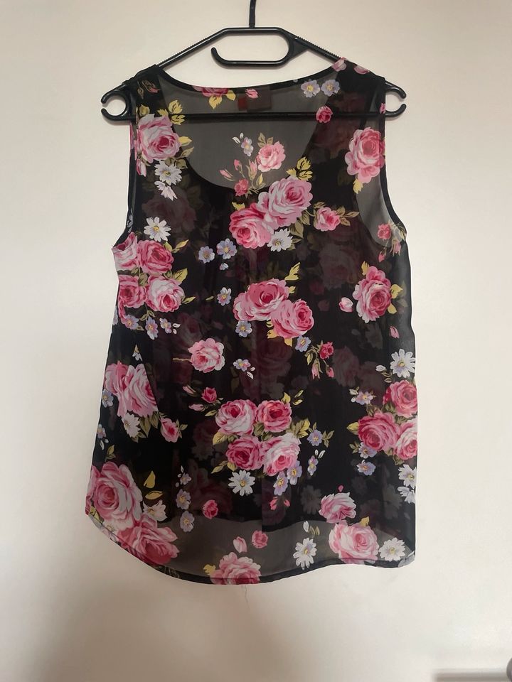 Bluse schick Only Vero Moda H&M Gr.38/M Blumen Feder weiß schwarz in Willich