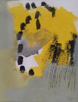 Bild Gemälde Gouache Malerei schwarz gelb von Petra Missal Nordrhein-Westfalen - Kaarst Vorschau