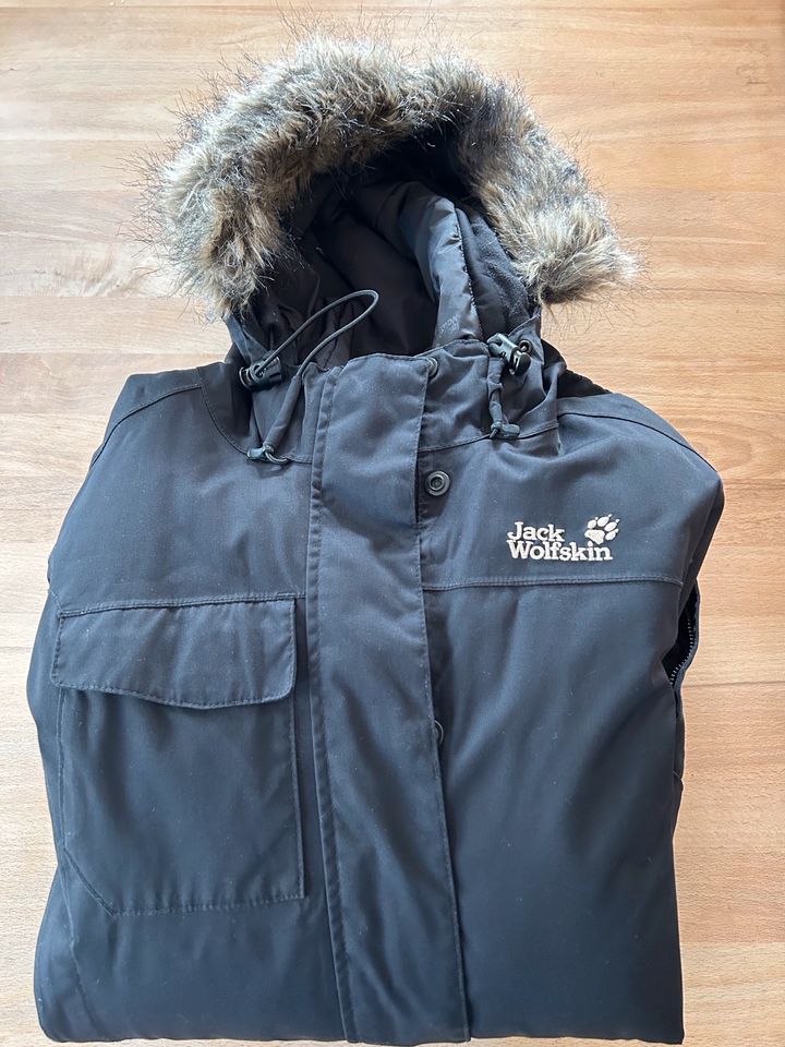 Jack Wolfskin Damen Parka, Winterjacke, Teddy, schwarz, M in Poxdorf