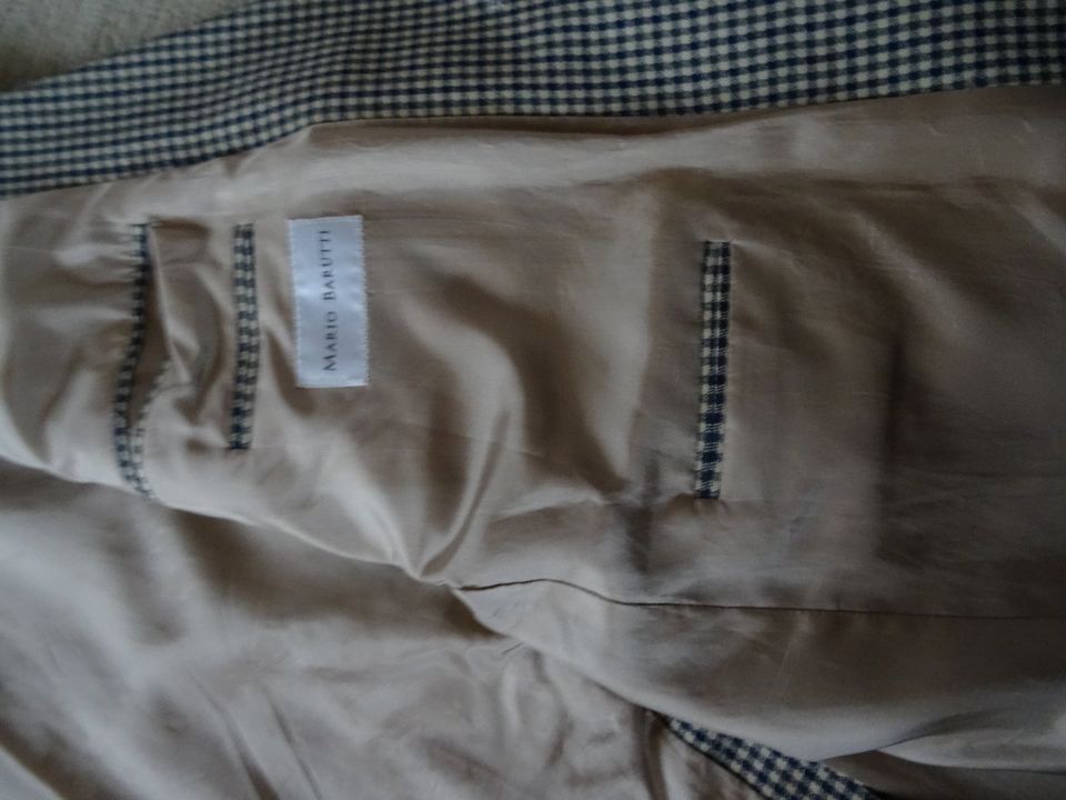 Jacket / Sakko Beige/Blau kariert in Drolshagen