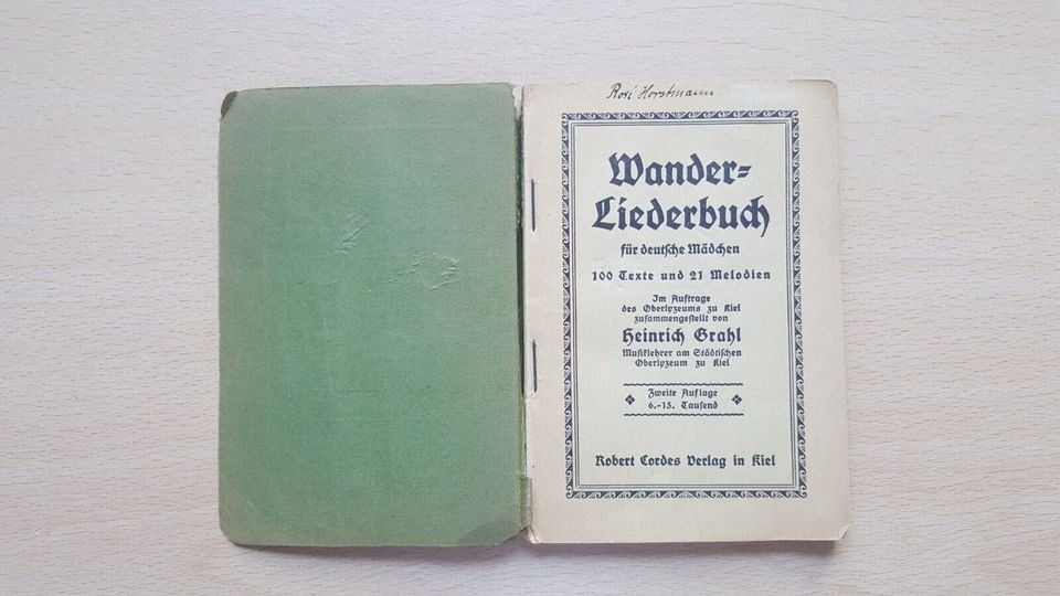 Wander-Liederbuch für Mädchen, Heinrich Grahl, Verlag Robert Cord in Mülsen