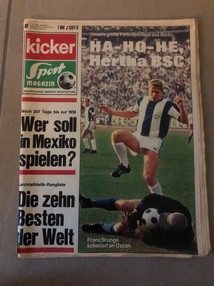 Kicker Sportmagazin vom 3.11.1969 gut erhalten in Bokholt-Hanredder