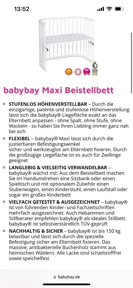 Beistellbett Babybay Maxi in Bad Kreuznach