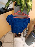T-Shirt Blau Spitze und Pailletten Saarland - Homburg Vorschau