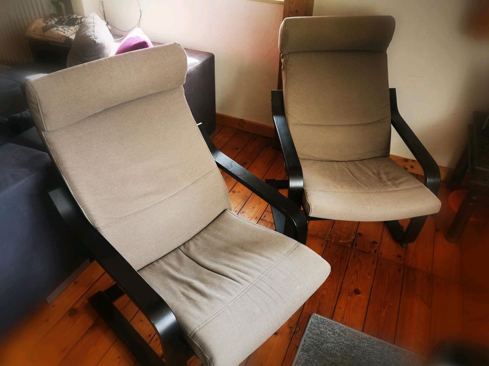 IKEA POÄNG Stühle Hocker Schwingstuhl schwarz braun in Detmold