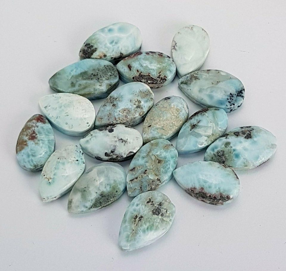 17x Echter LARIMAR als Tropfen ( ges. 137 Carat ) 16 - 20 mm / SB in Recklinghausen