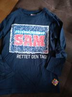 Pailletten Langarmshirt Feuerwehrmann Sam Größe 122 Bayern - Sommerhausen Main Vorschau