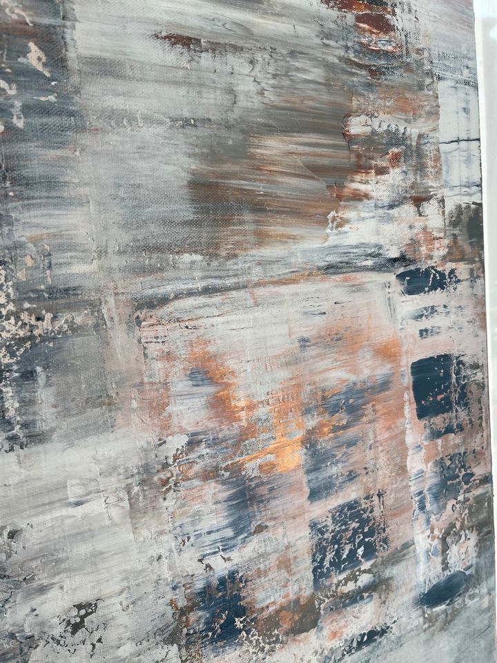 Abstraktes Bild Abstrakte Kunst 100 x 120 groß blau grau braun in Hamburg