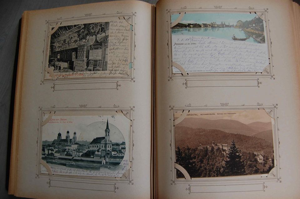 Ansichtskartenalbum Jahrhundertwende über 300 AK Litho Mondschein in Nördlingen