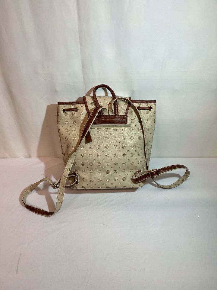 Vintage David Jones Rucksack Lederrucksack Ledertasche Beige 33cm in Sankt Augustin