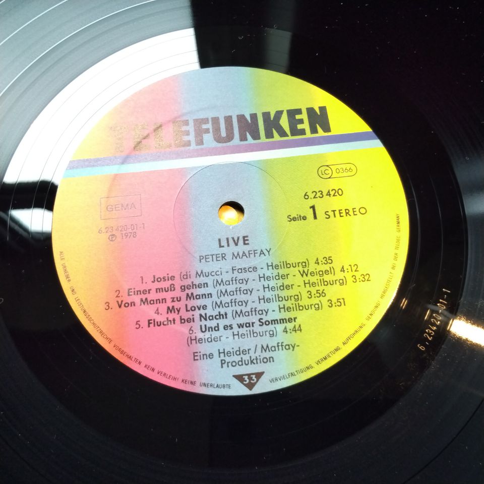 Peter Maffey Live LP 1977 Vinyl near mint Und es war Sommer live in Kiel