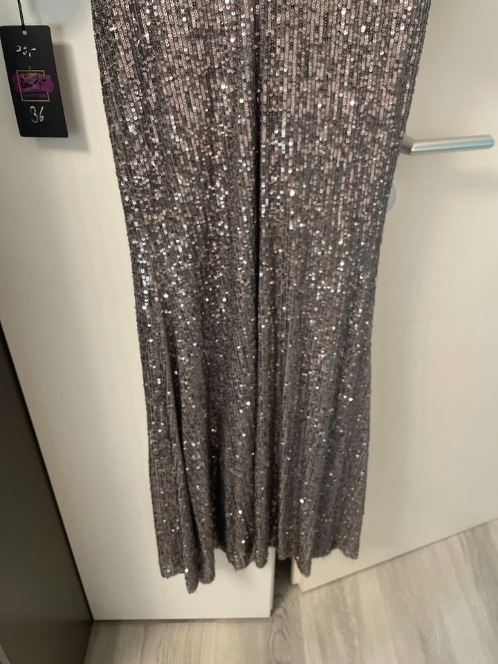 Abendkleid Pailletten Silber Neu mit Etikett in Dortmund