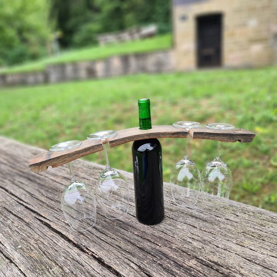 Weinflaschenhalter aus Fassdaube Shabby Upcycling Dekoration in Großbottwar