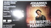 Ticket Karte Johannes Oerding Hamburg 20.6.26 Innenraum H Reihe 6 Kiel - Mitte Vorschau