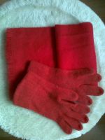 Schal und Handschuhe für Mädchen/Kinder, Gr. S 152/158, rot, uni, Niedersachsen - Herzberg am Harz Vorschau