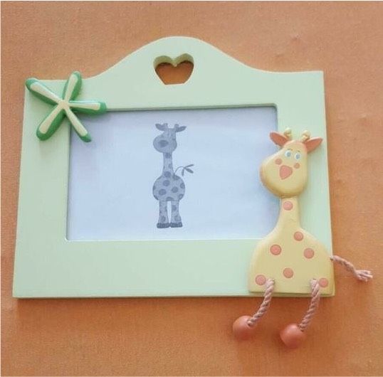 Messlatte Giraffe und passender Bilderrahmen für Kinder aus Holz in Heilbad Heiligenstadt