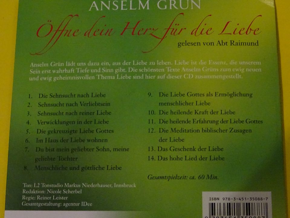 Anselm Grün , Öffne dein Herz für die Liebe , CD in Stuttgart