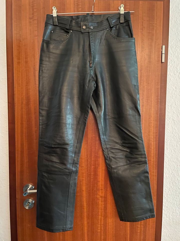 Lederhose Herren schwarz AJS 50 dickes Glattleder in Willich