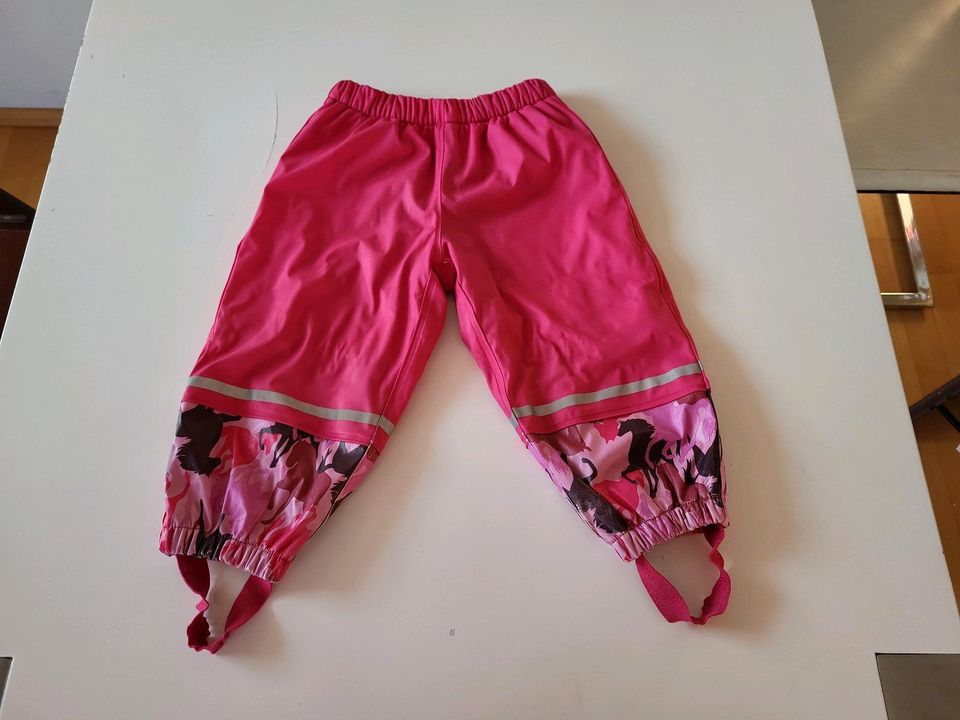 Lupilu regenhose matschhose gefüttert fleece pink pferde Gr 86 92 in Karlsruhe