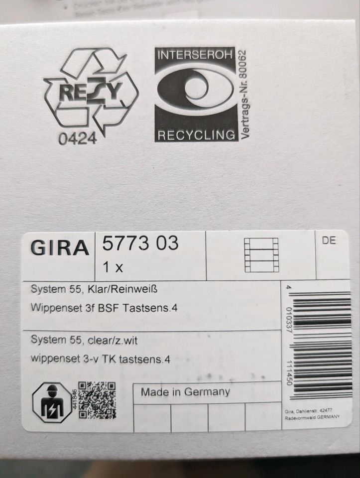 GIRA Wippenset 3fach mit Beschriftungsfeld für Tastsensor 4 in Frankfurt am Main