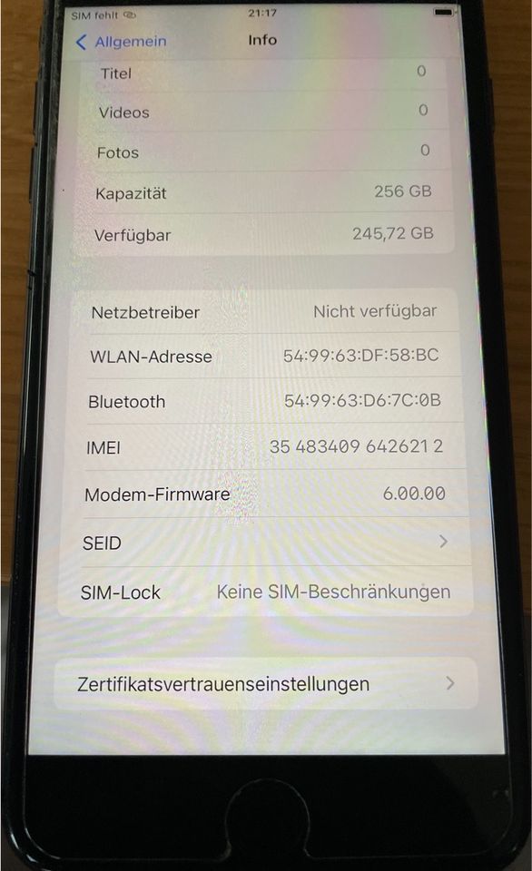 iPhone 8 Plus 256 GB in sehr gutem gebrauchten Zustand in Langenargen