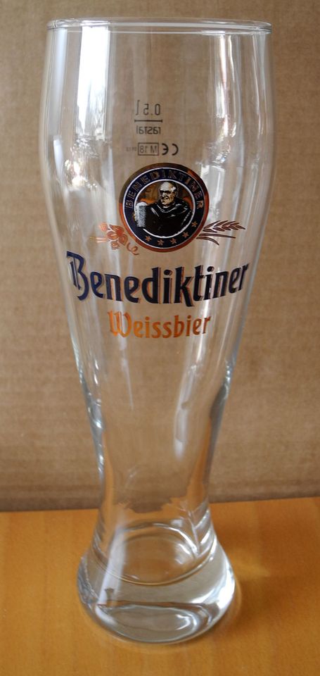 Benediktiner Weizenbierglas 1 Stück, Bild und Schriftzug, 0,5 l in Neustadt an der Weinstraße