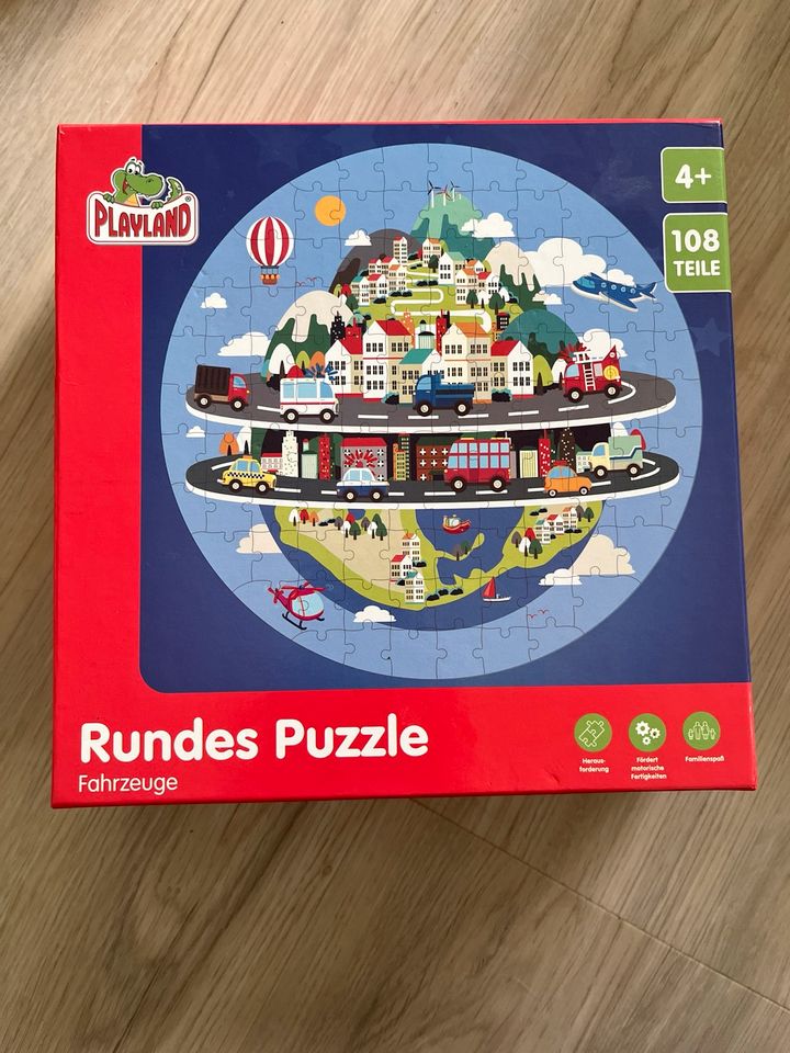 Rundes Puzzle Fahrzeuge 108 Teile in Ostbevern