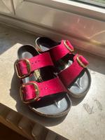 Birkenstock Samt Damen Sandalen Pantoletten 36/37 rot Rheinland-Pfalz - Trier Vorschau