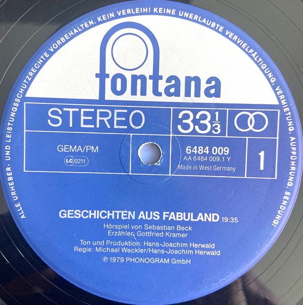 LP - Geschichten aus FABULAND - Fontana 6484 009 - Vinyl 12 " in Kerken