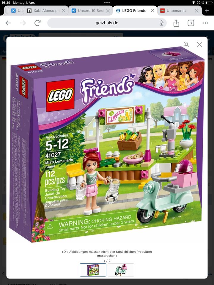 Lego 41027 Mias. Limonadenstand Lego Friends in Groß-Zimmern