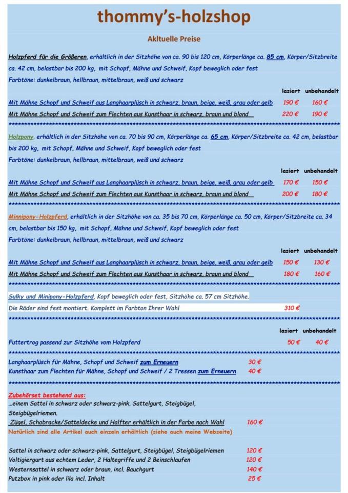Holzpferde aus der "Holzpferdezüchterei" in Weyhe / TOP Qualität in Weyhe
