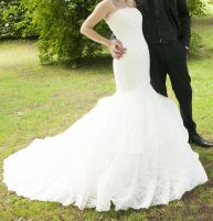 Hochzeitskleid (Stil Meerjungfrau) trägerlos mit Spitze, Gr.32/34 Bayern - Maxhütte-Haidhof Vorschau