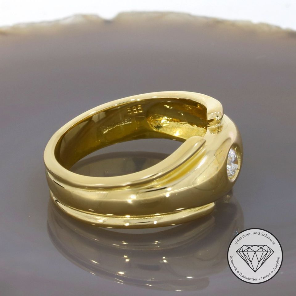 M*198232 Wert 1.870,- Solitär Brillant Ring 585 Gold 14 Kt XXYY in Essen