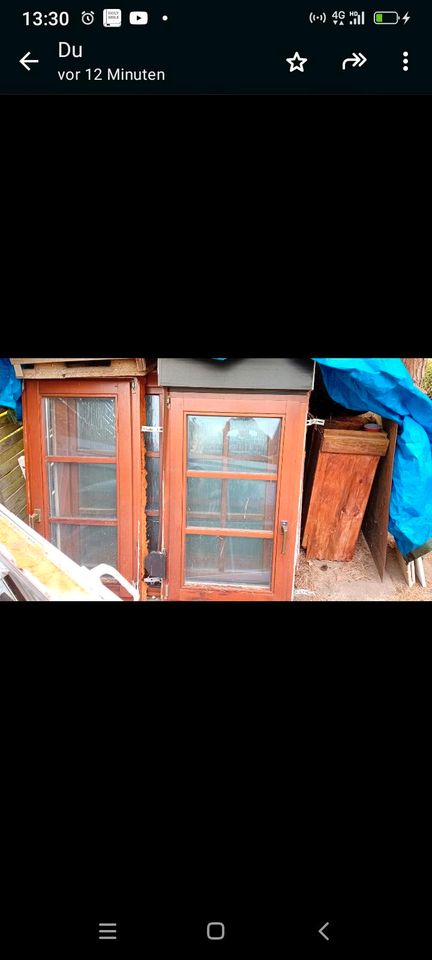 HolzFenster, Glas doppelt isoliert + Balkontür mit Rahmen in Dohna