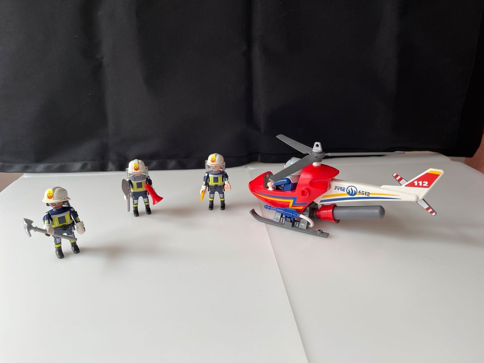 Playmobil Feuerwehr Helikopter, Feuerwehr Leute in Hartha