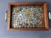 Tablett mit eingebetteten Münzen Unikat handgefertigt Berlin - Lichtenberg Vorschau