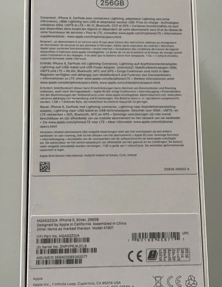 Apple IPHONE X Silber 256GB defekt guter Zustand in Rauenberg