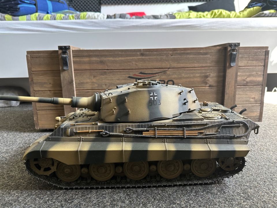 1:16 Torro RC Königstiger Metall V3 IR mit Holzkiste und Zubehör in Dresden