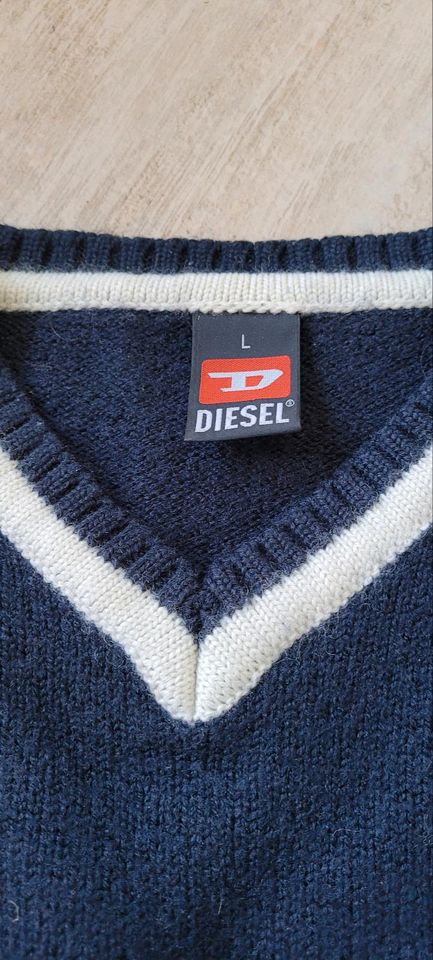 Original Diesel Woll Pullover Gr. L dunkelblau in Sülfeld